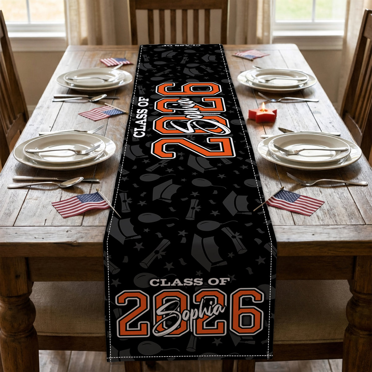 Custom Name Class Of 2026 Graduation Table Runner - Personalized Party Decor CH07 911322