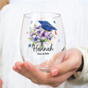 Personalized Graduation With Birth Flower Wine Glass HO82 901830