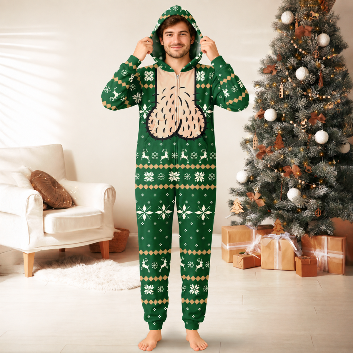 Personalized Cockmas Holiday Onesie Pajamas Merry Cockmas Gift For Him HO82 903672