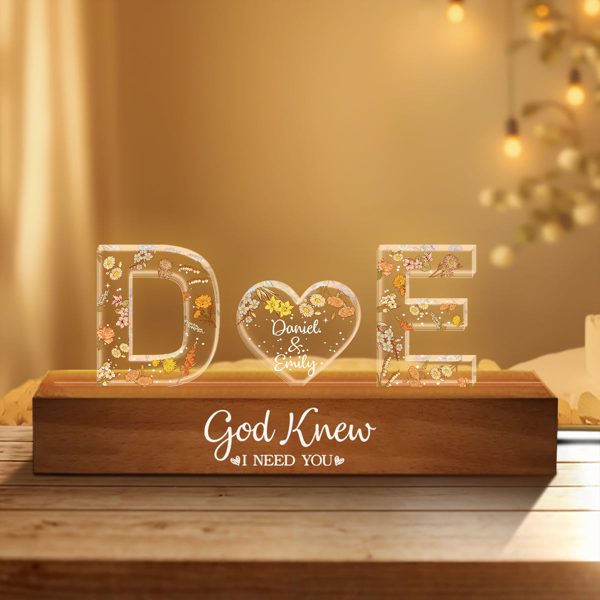 Personalized Couple Name Led Night Light, Custom Letter Gift For Couple, Wedding Anniversary HO82 901110