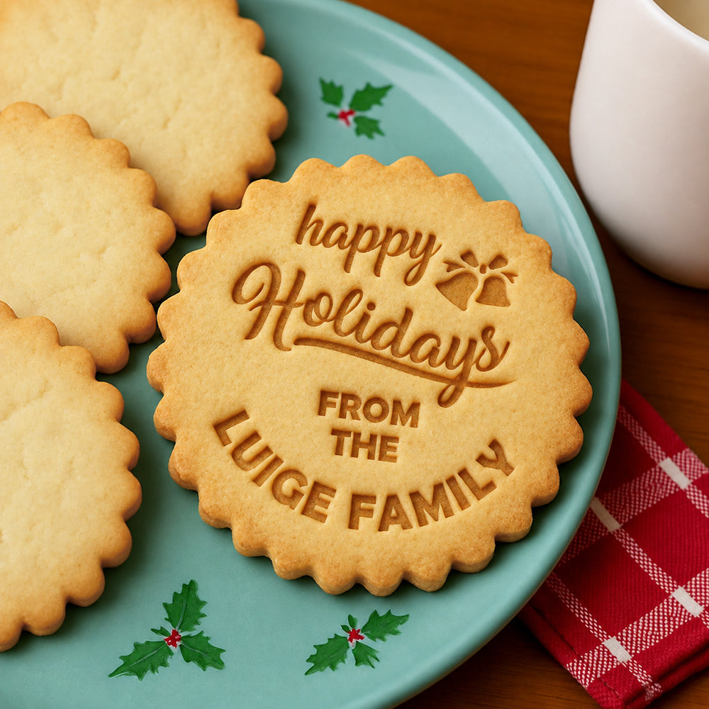 Personalized Family Name Happy Holidays Christmas Cookie Stamp HA75 919156