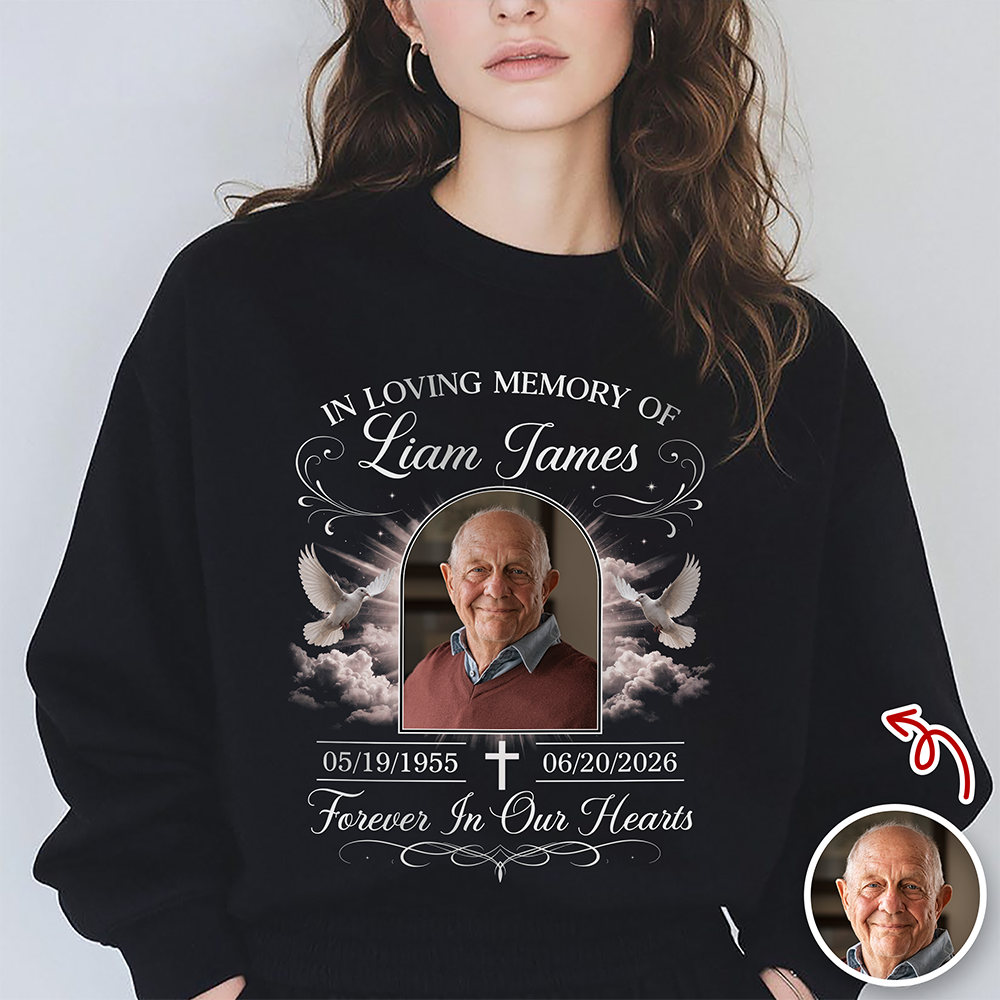 Personalized In Loving Memory Photo Dark Shirt Loss of Loved One Sympathy Gift CH07 180164
