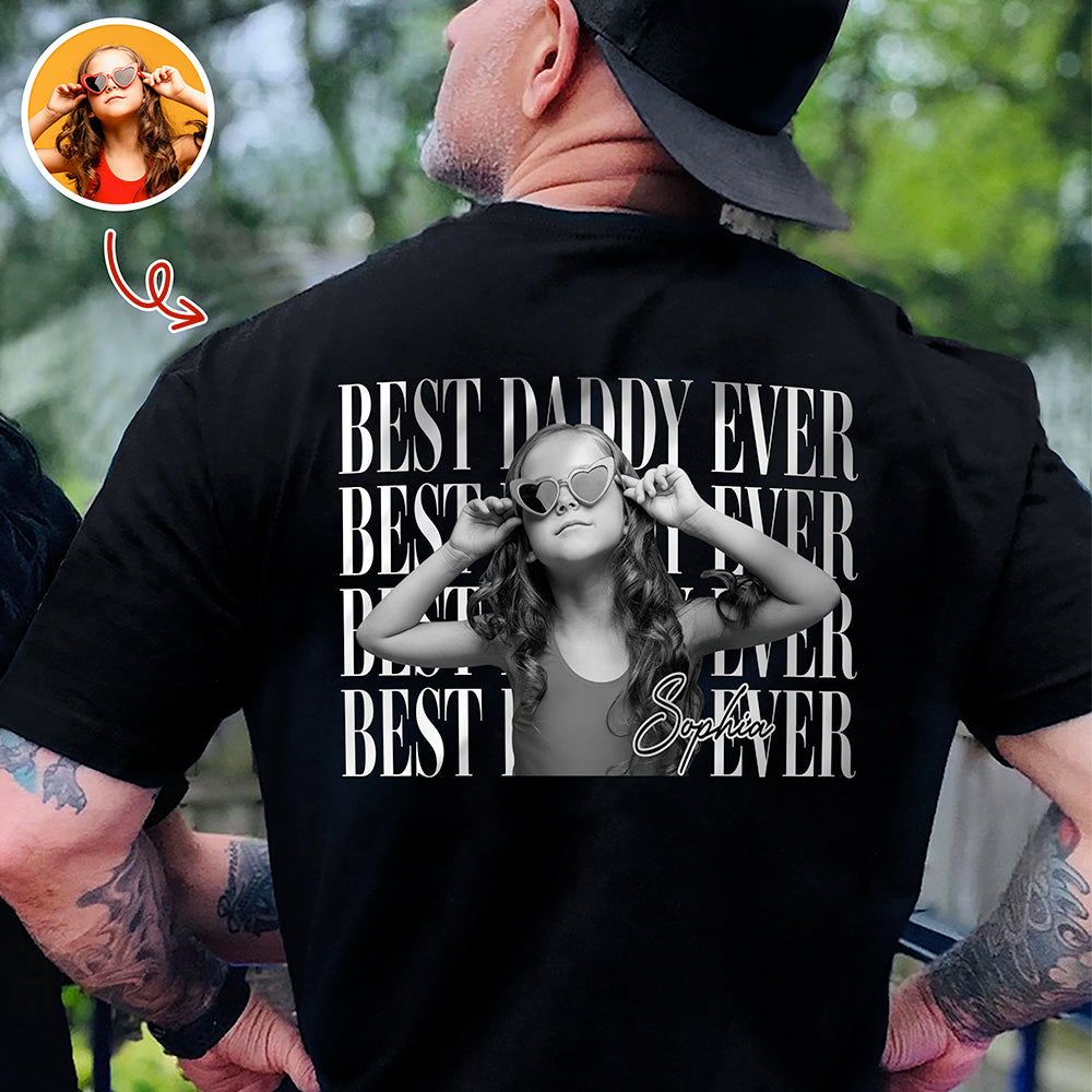 Personalized Vintage Photo Best Dad Mom Ever Back Shirt HA75 921438