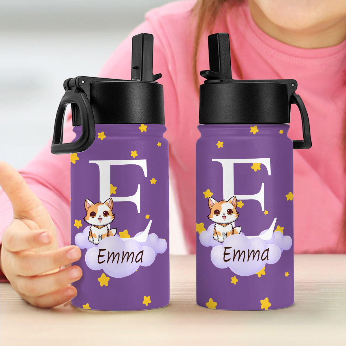 Custom Kid Name Cute Animal Kid Water Bottle Back To School Gift CH07 896218