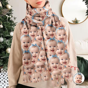 Custom Photo Wool Scarf Gift For Family LM32 897669