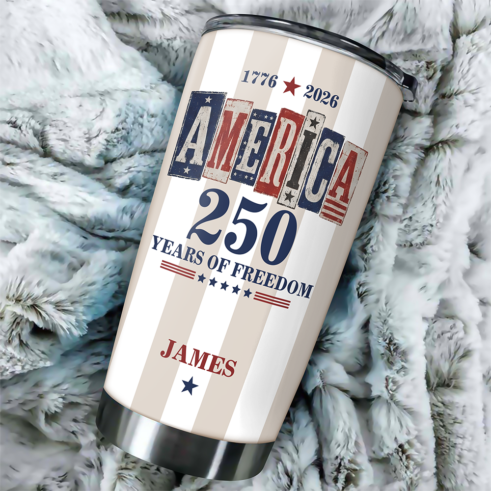 Custom Name America 1776-2026 250 Years Of Freedom Fat Tumbler TH10 170131