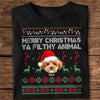 Custom Photo Merry Christmas Ya Filthy Animal Personalized Dark Shirt HO82 894548