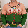 Funny Sexy Santa Elf Body Christmas Ugly Sweater, 3D Boobs Candy Cane LM32 670037