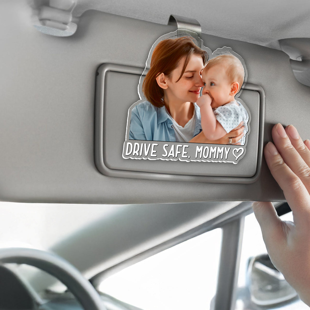 Custom Photo Drive Safe Mommy, Daddy Car Visor Clip - Personalized Gift for Mom & Dad TH10 169507