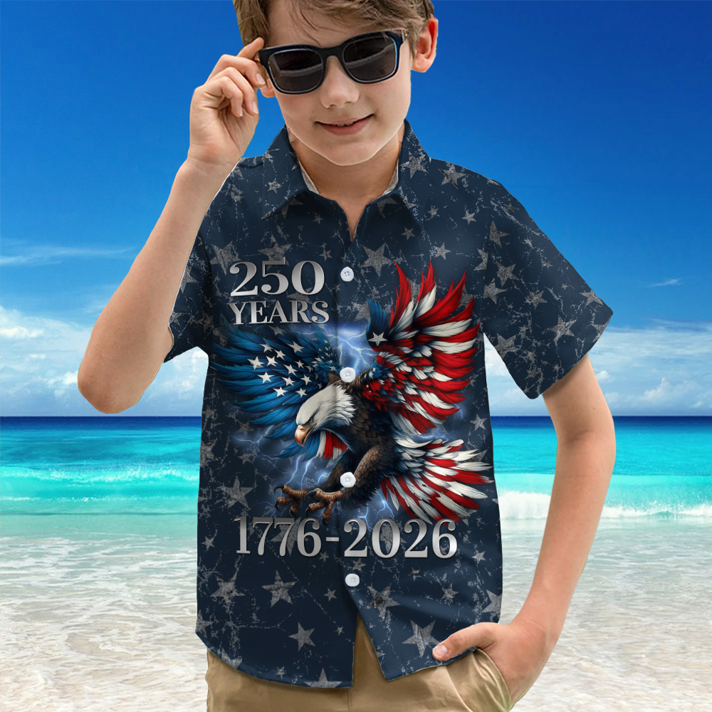 Personalized 250th Anniversary Eagle Patriotic American Kid Hawaii Shirt TH10 169541