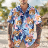 Custom Photo Funny Face Cat Family Vacation Tropical Pattern Hawaii Shirt HA75 892310