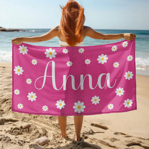 Custom Name Daisy Beach Towel For Summer TH10 894167