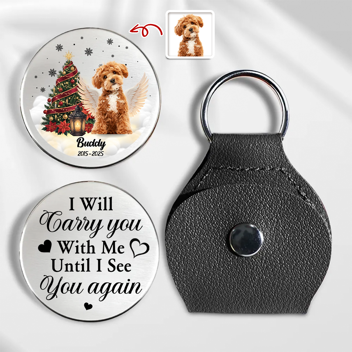 Custom Photo I Will Carry You With Me Until I See You Again Memorial Dog Pocket Hug HA75 897954