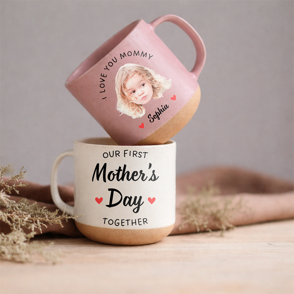 Custom Photo Our First Mother's Day Together Pottery Mug - Personalized Gift for New Mom LM32 899625