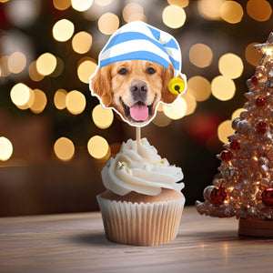 Custom Photo Cute Dog Cupcake Topper Christmas Gift For Dog Lovers TH10 894753