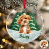 Custom Photo Dog Mosaic Style Glass Ornament Christmas Gift LM32 895047