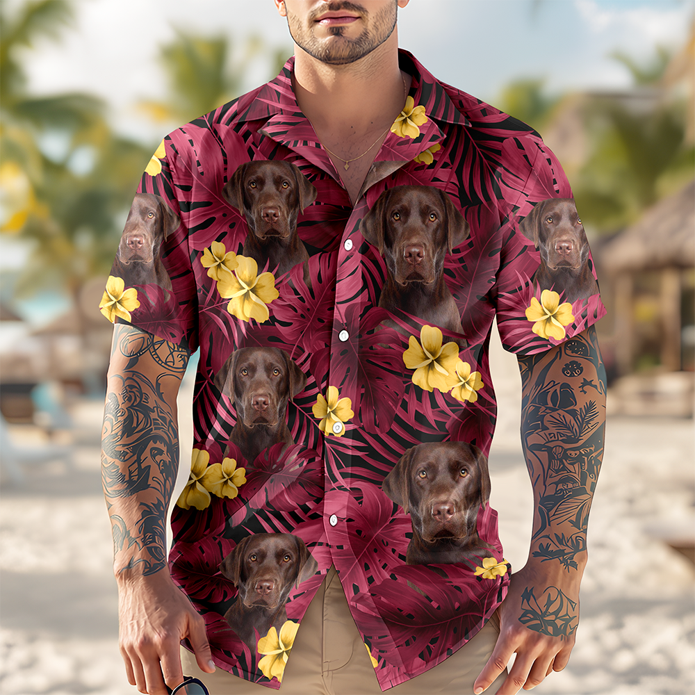 Custom Dog Photo Flower Tropical Hawaiian Shirt TH10 892903