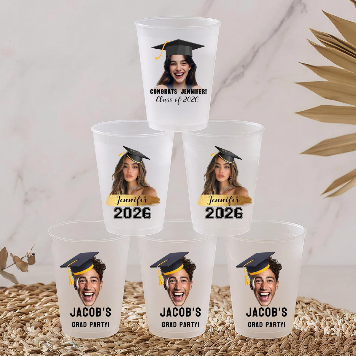 Custom Photo Congrats Graduation Class of 2026 Grad Party Favor Frosted Cups LM32 899895