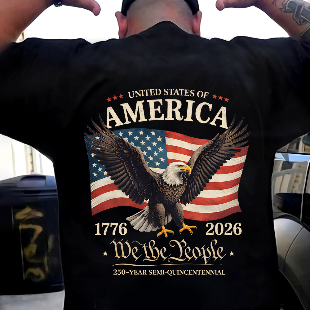 America 250th Anniversary We The People Patriotic Eagle Back Shirt HA75 920938