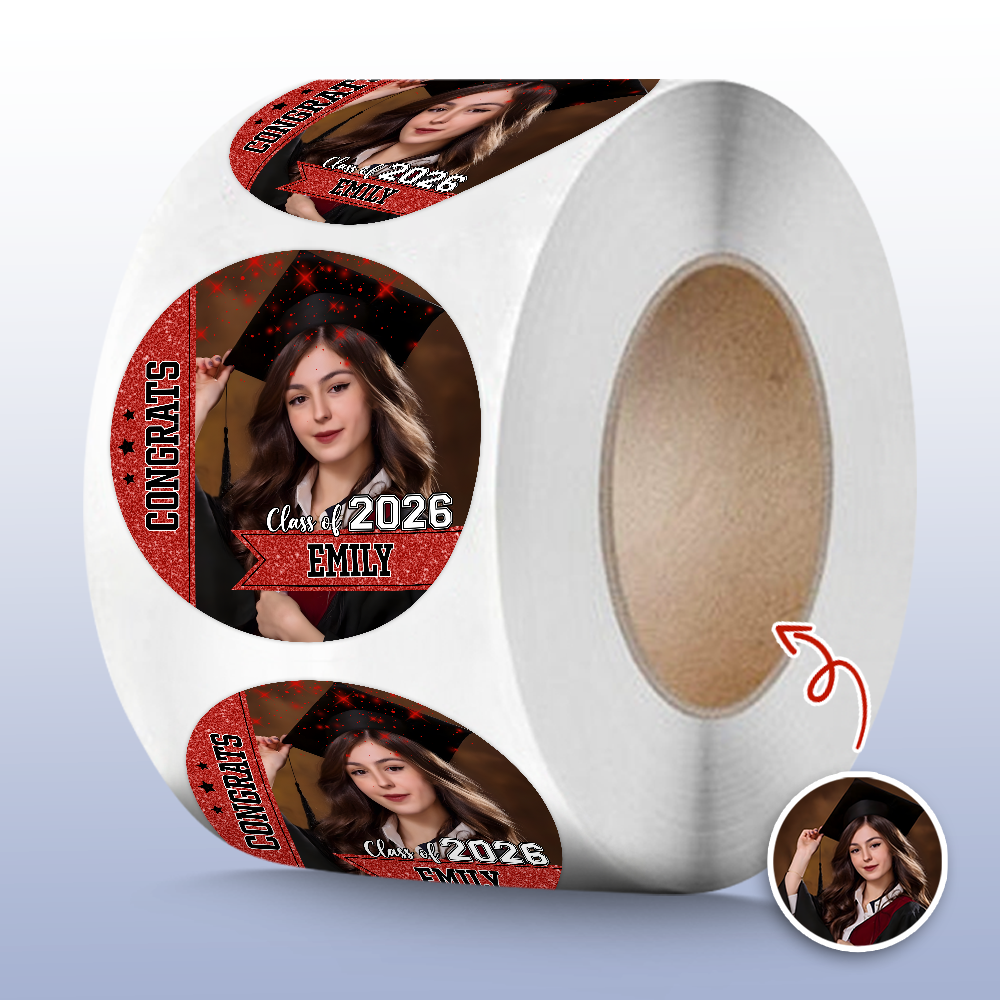 Custom Photo Congrats 2026 Graduation Roll Sticker HA75 920444