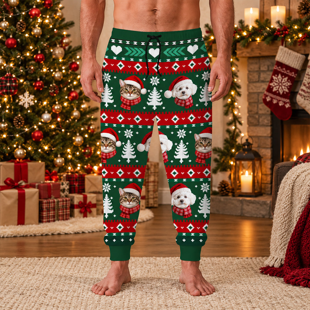 Custom Photo Dog Cat Christmas Sweatpants HA75 919406