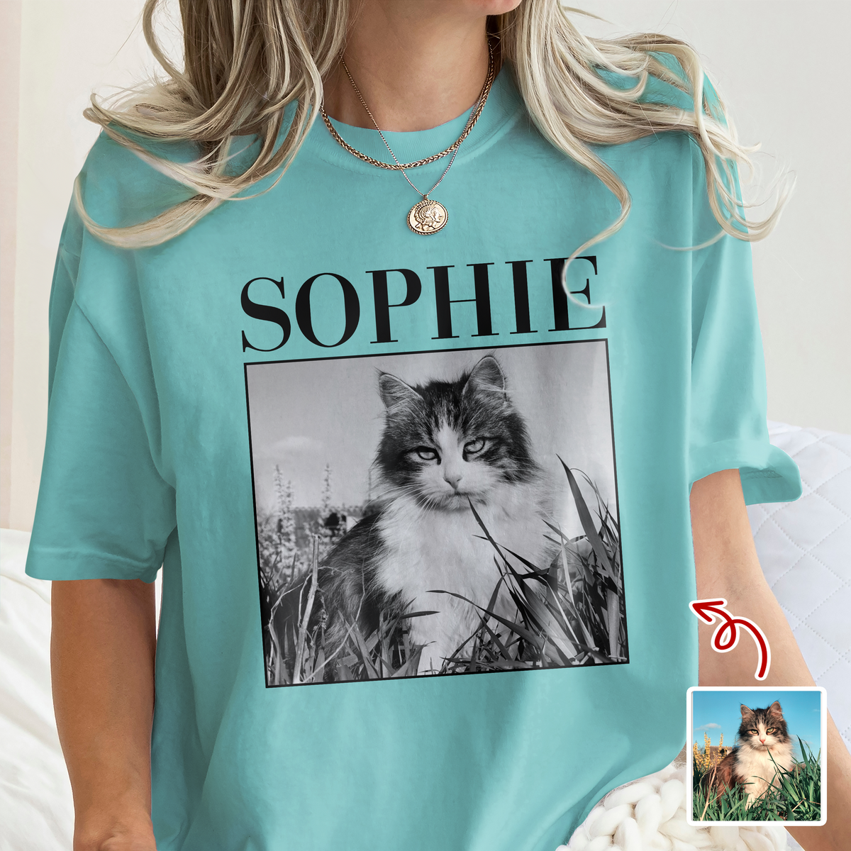 Custom Cat Photo Vintage Comfort Shirt For Cat Lovers LM32 895525