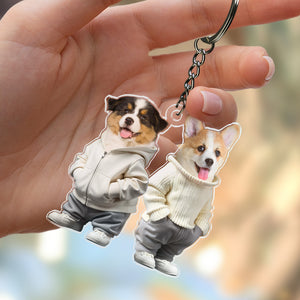 Custom Photo Cute Dog Cat Acrylic Keychain Gift For Dog Cat Pet Lover HA75 891850