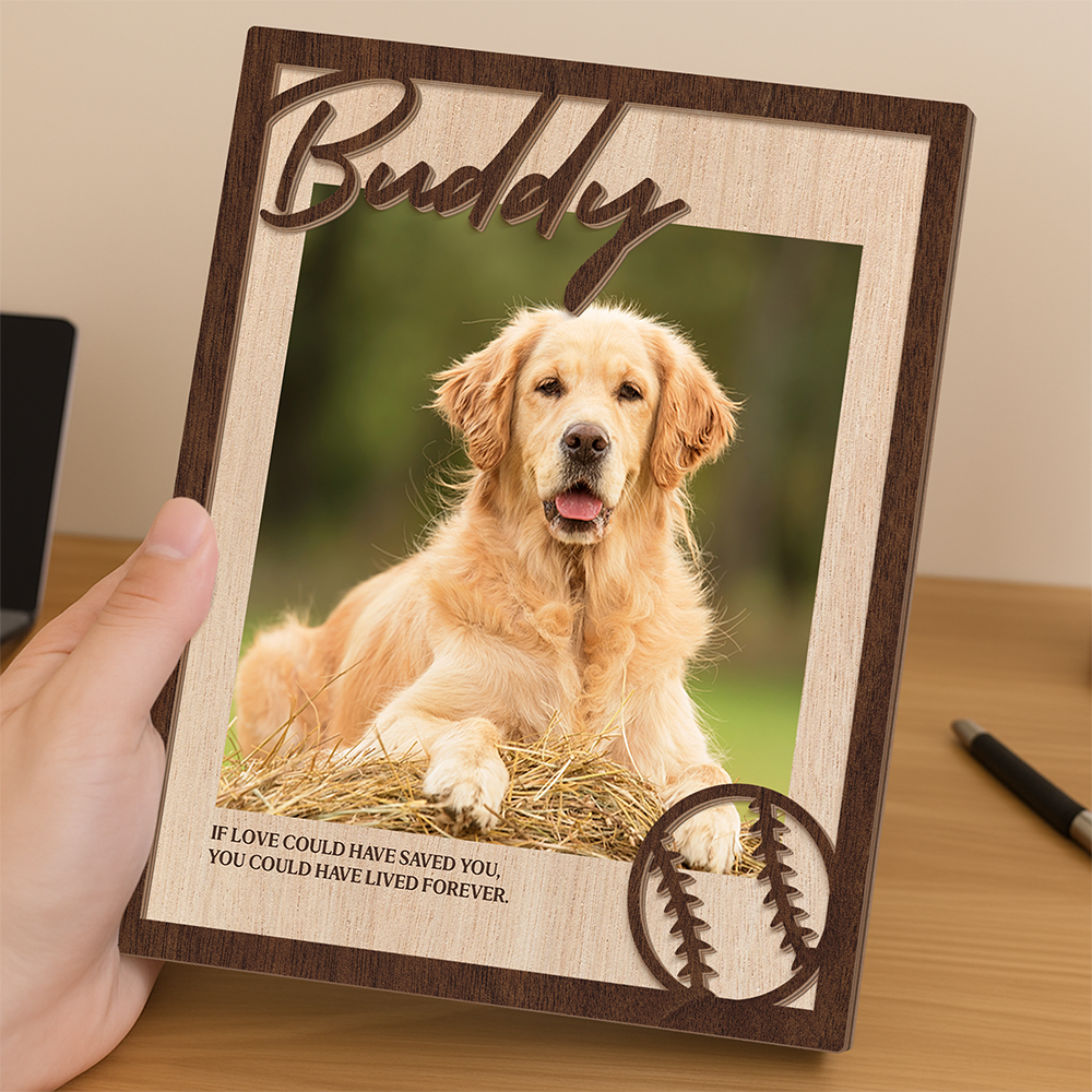 Custom Photo Forever In My Heart 2-Layered Wooden Plaque With Stand Memorial TH10 894231