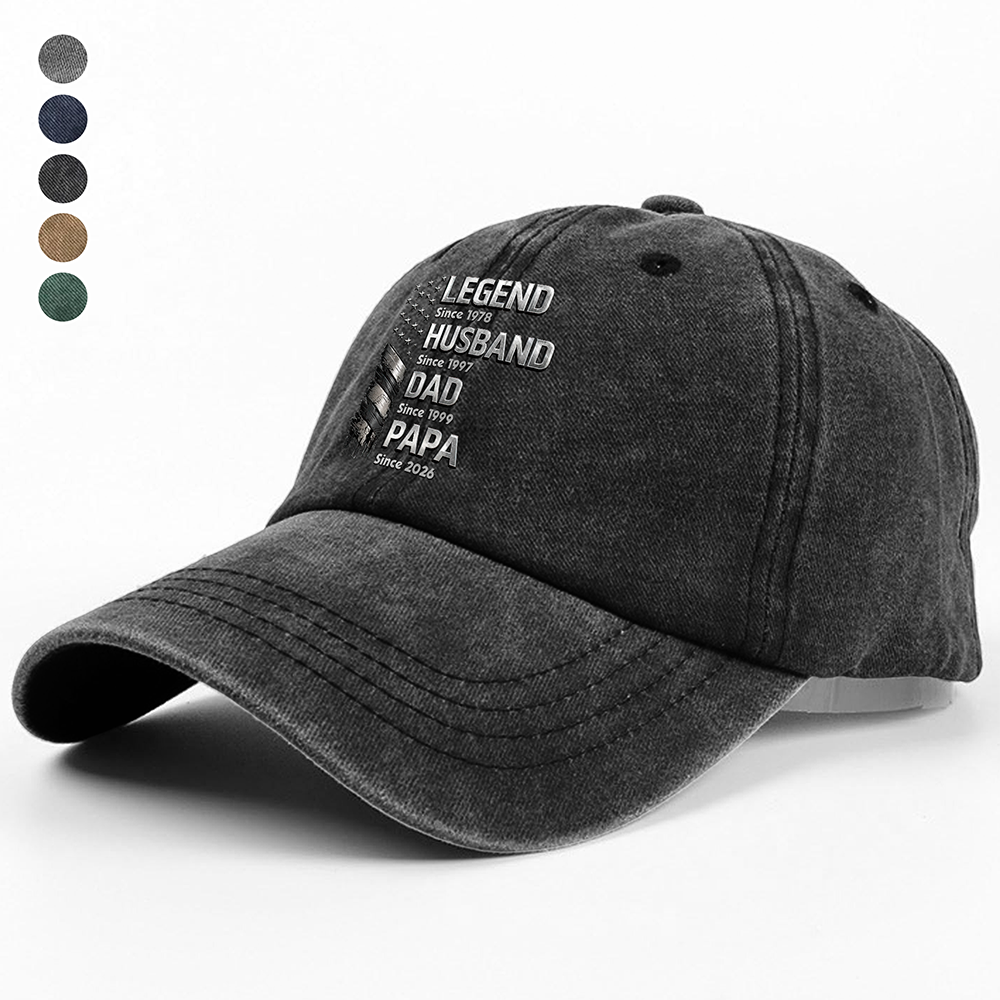 Personalized America Since 1776 Legend Husband Dad Since Washed Denim Baseball Cap TH10 169629