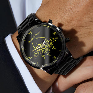 Daddy's Team Fist Bump Dad And Kids Men's Watch Gift For Father's Day HO82 893762