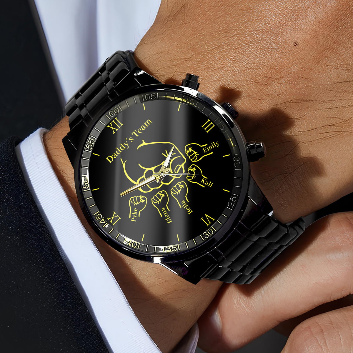 Daddy's Team Fist Bump Dad And Kids Men's Watch Gift For Father's Day HO82 893762