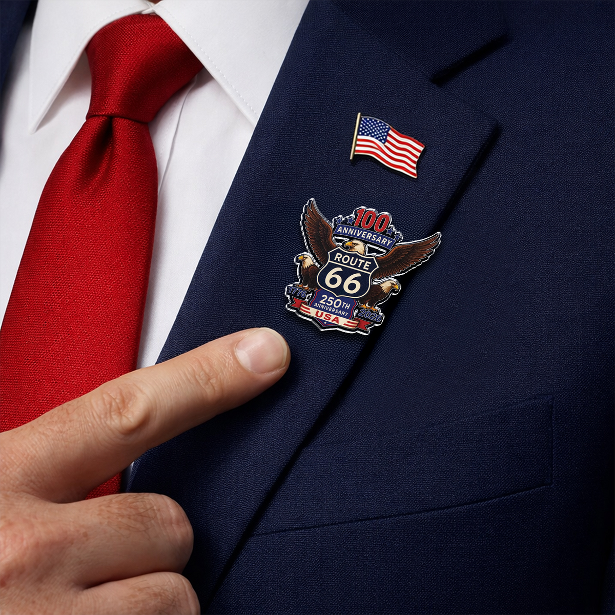 100 Years Of Route 66 And 250 Years Of USA Acrylic Pin HA75 920948