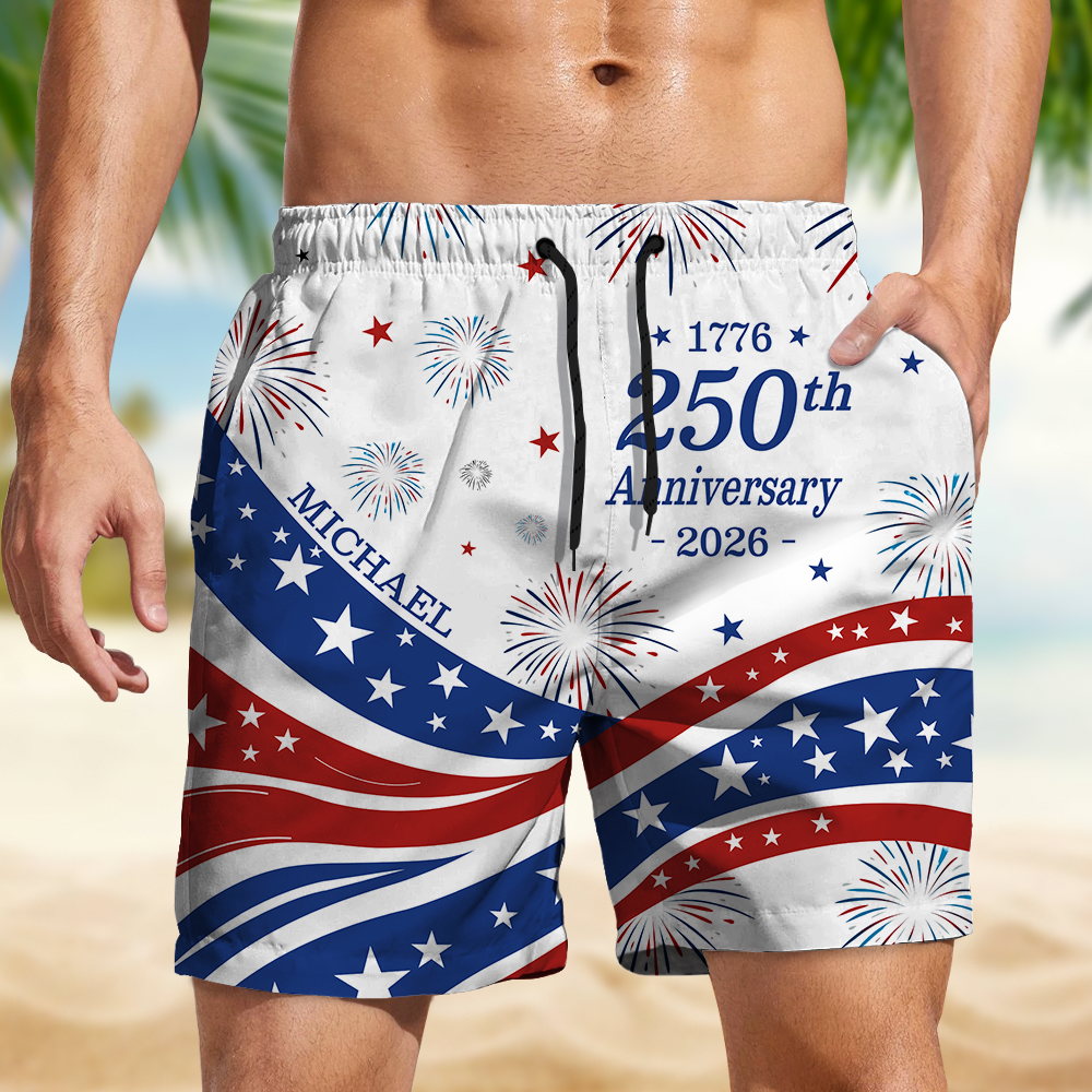 Custom Name America 250 Years Anniversary 1776-2026 Beach Shorts HO82 901872