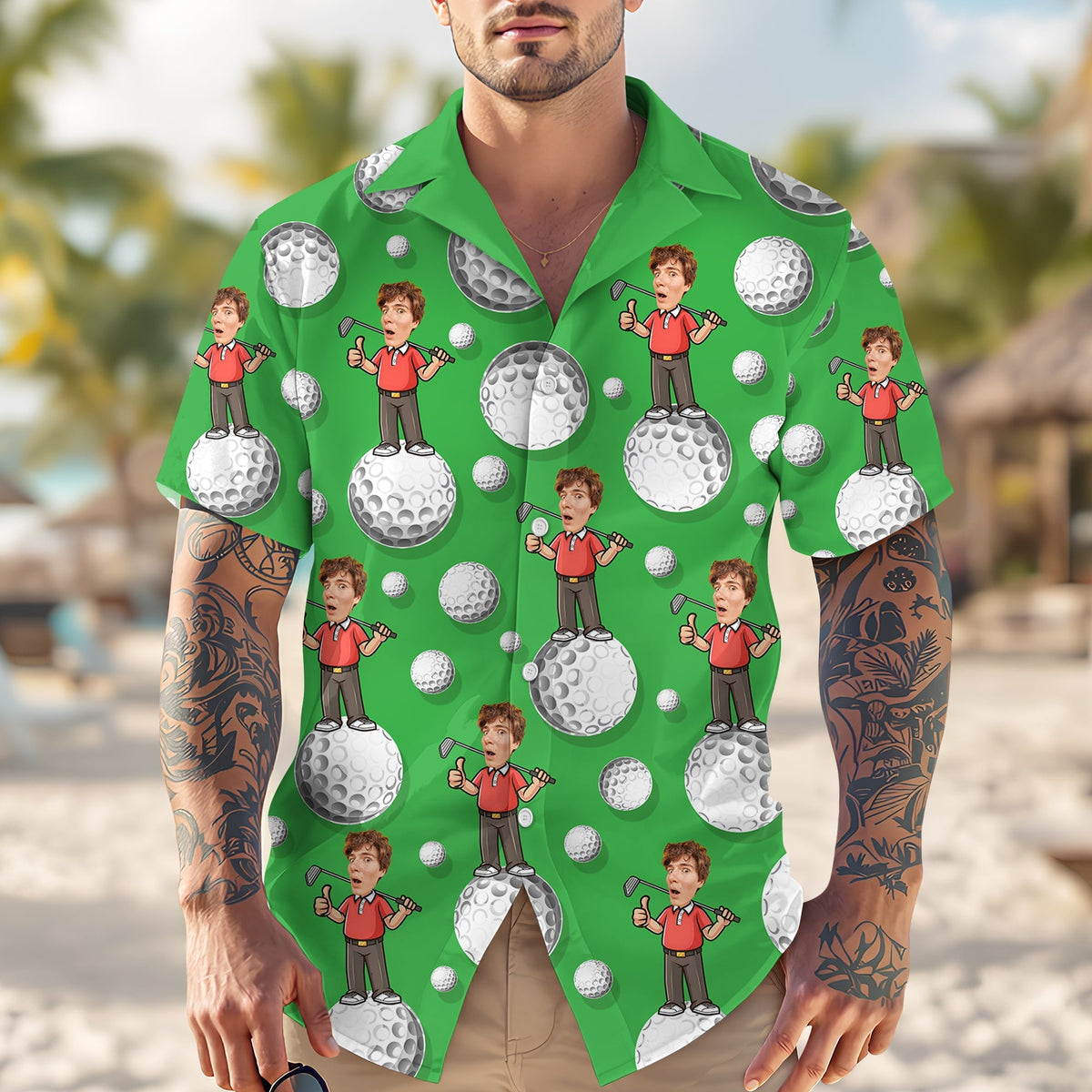 Custom Face Golf Hawaii Shirt Gift For Golf Lovers HA75 898680
