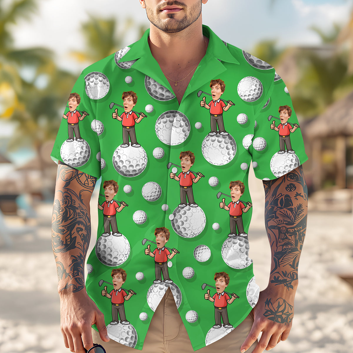 Custom Face Golf Hawaii Shirt Gift For Golf Lovers HA75 898680
