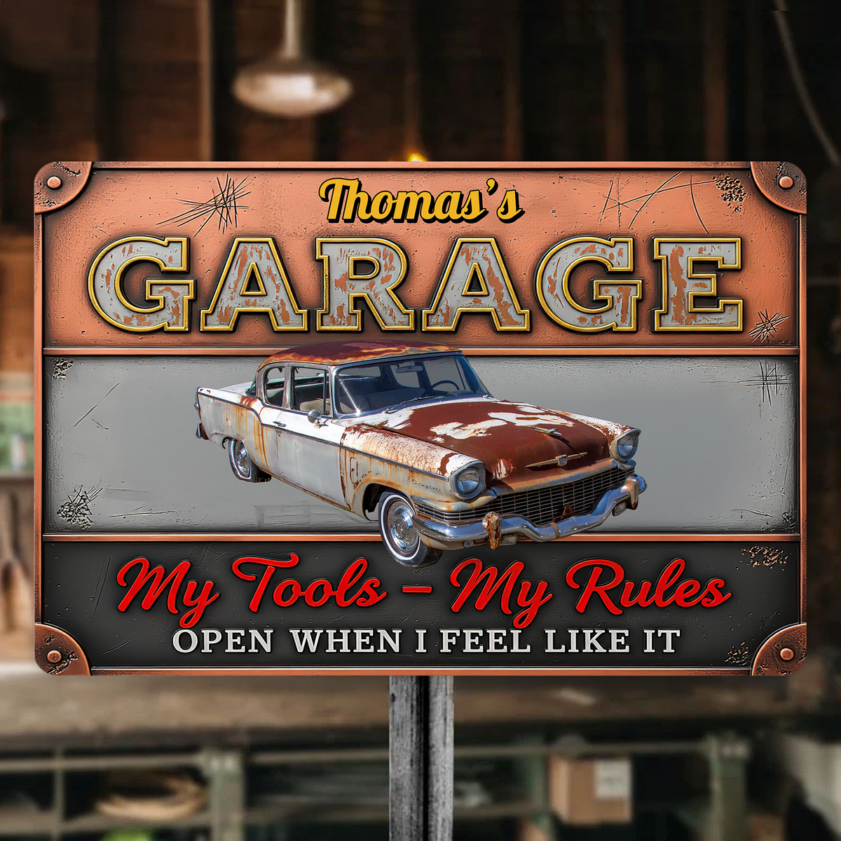 My Tools My Rules Custom Car Photo Retro Garage Metal Sign CH07 896276