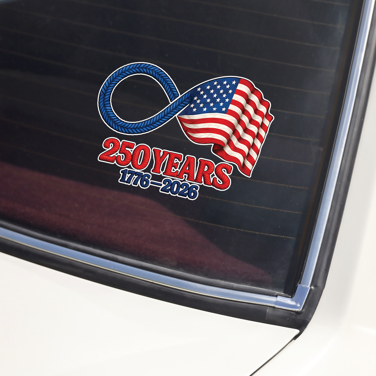USA 250 Years Infinity Freedom American Flag Car Window Decal Sticker LM32 899343