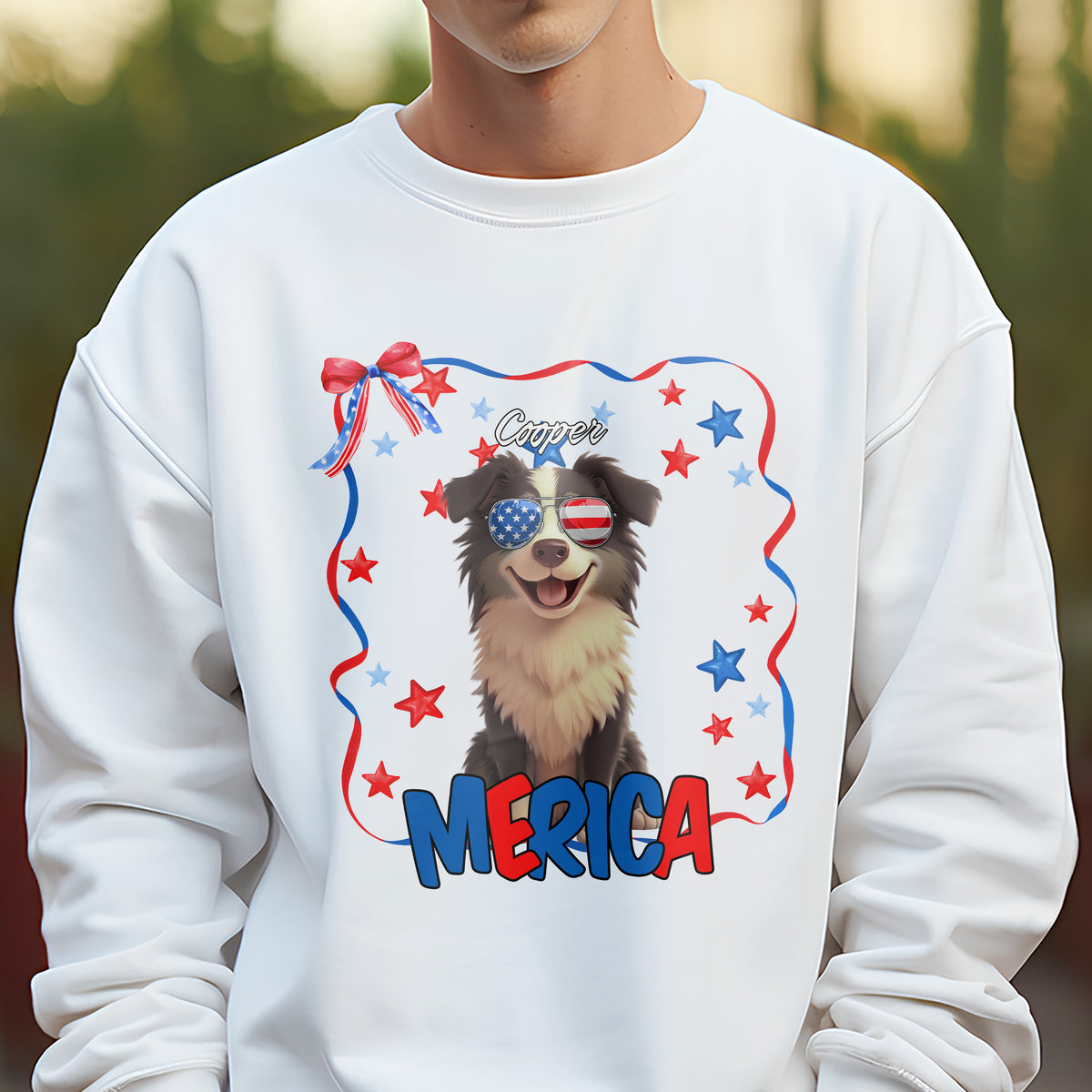 Custom Dog Clipart America White Shirt For Dog Lover TH10 898599