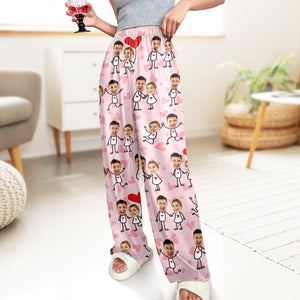 Custom Face Fun Couple Sweatpants Christmas Gift, Valentine Day's Gift HA75 898400
