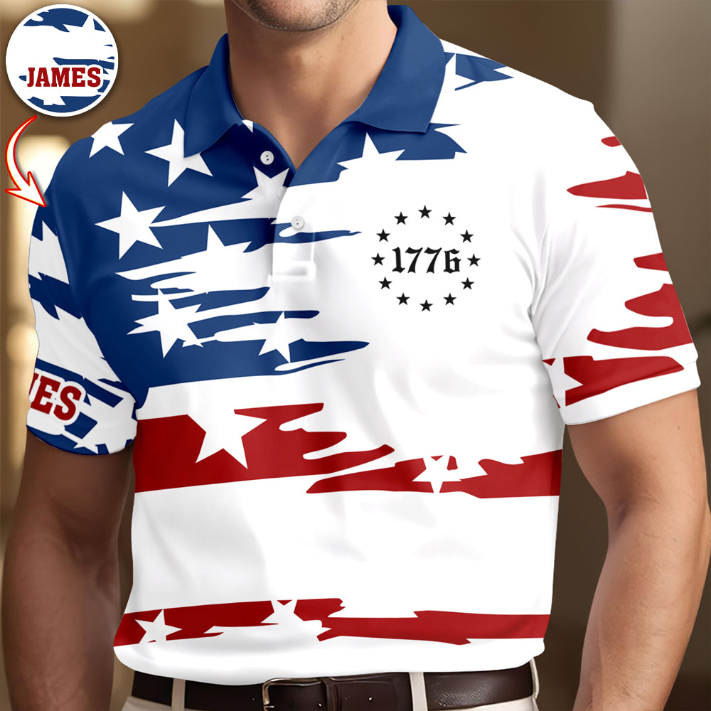 Personalized American 1776 Polo Shirt, 4th of July American, Independence Day Gift HO82 901534