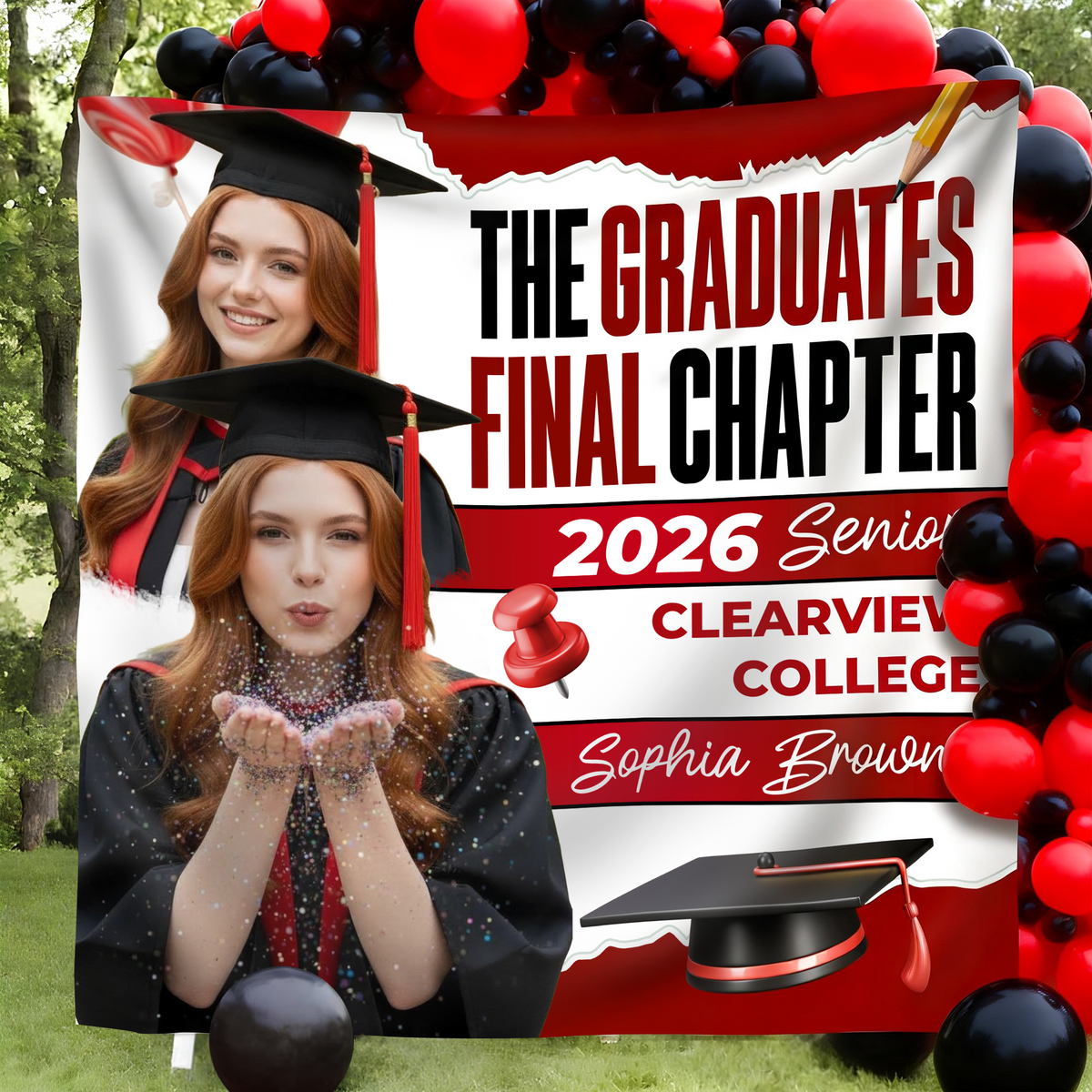 Custom Photo 2026 Senior Graduation Party Backdrop LM32 899493
