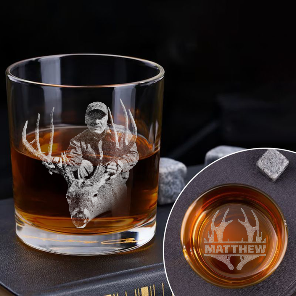 Custom Photo And Name Whiskey Glass For Hunter TH10 892775