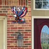 Custom Family Name Eagle & American Flag Monogram Metal Sign HA75 920512