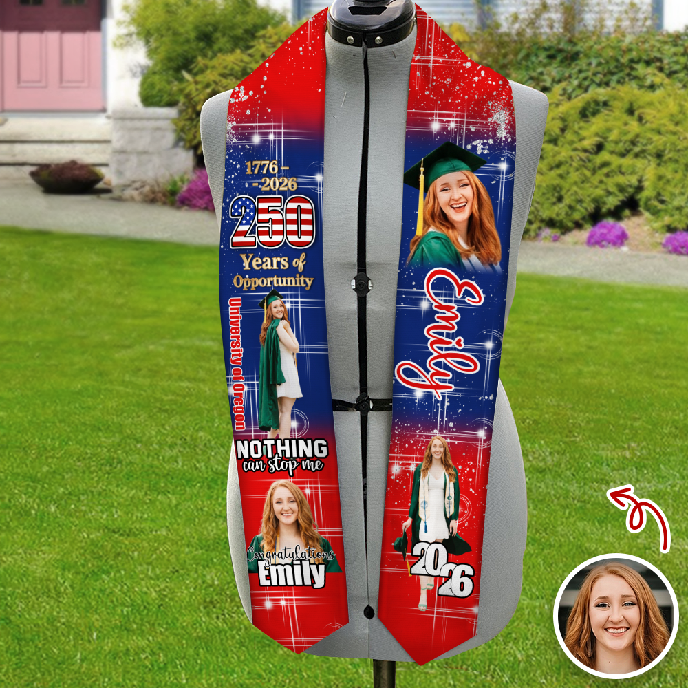 Custom Photo 250 Years Of Opportunity Graduation Celebration Stole TH10 898487