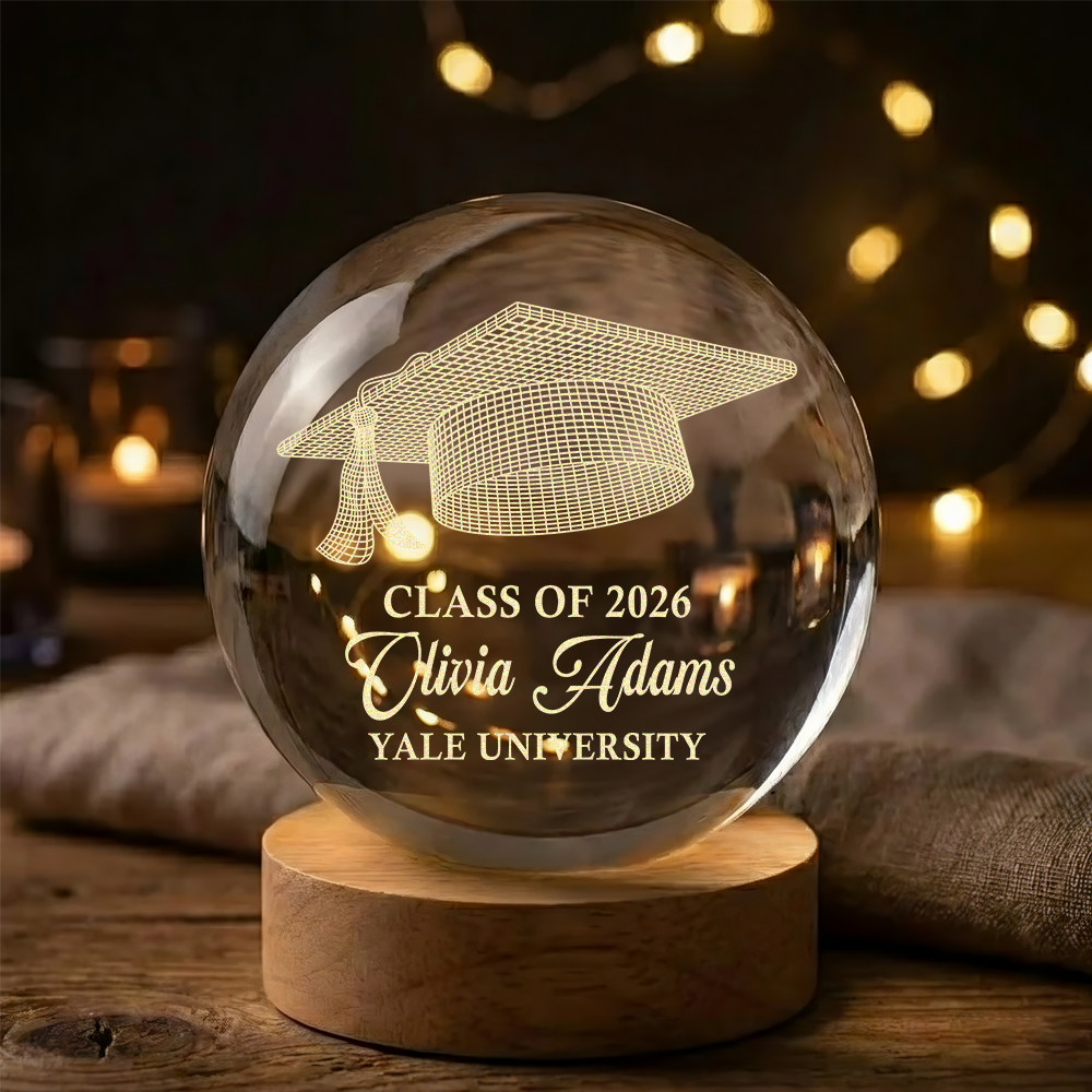 Class Of Graduation Senior Illusion Graduation Cap - Personalized Crystal Ball LED Night Light HO82 901416