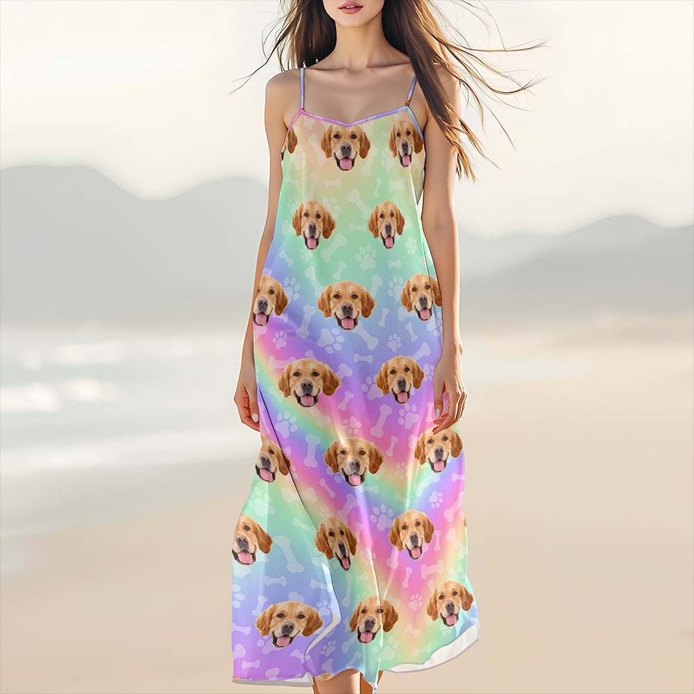 Custom Pet Photo Maxi Dress For Dog And Cat Lovers CH07 895610