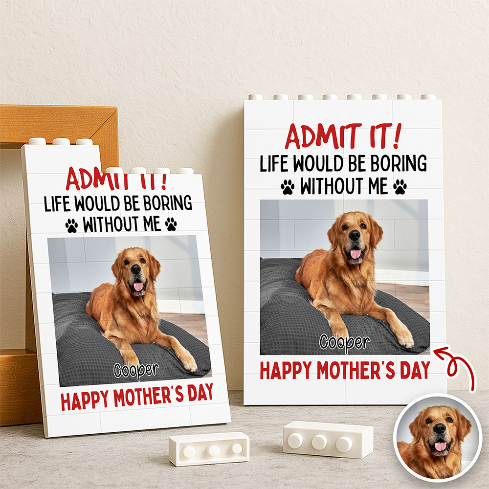 Admit It! Life Would Be Boring Without Me Custom Dog Photo Building Block CH07 910782