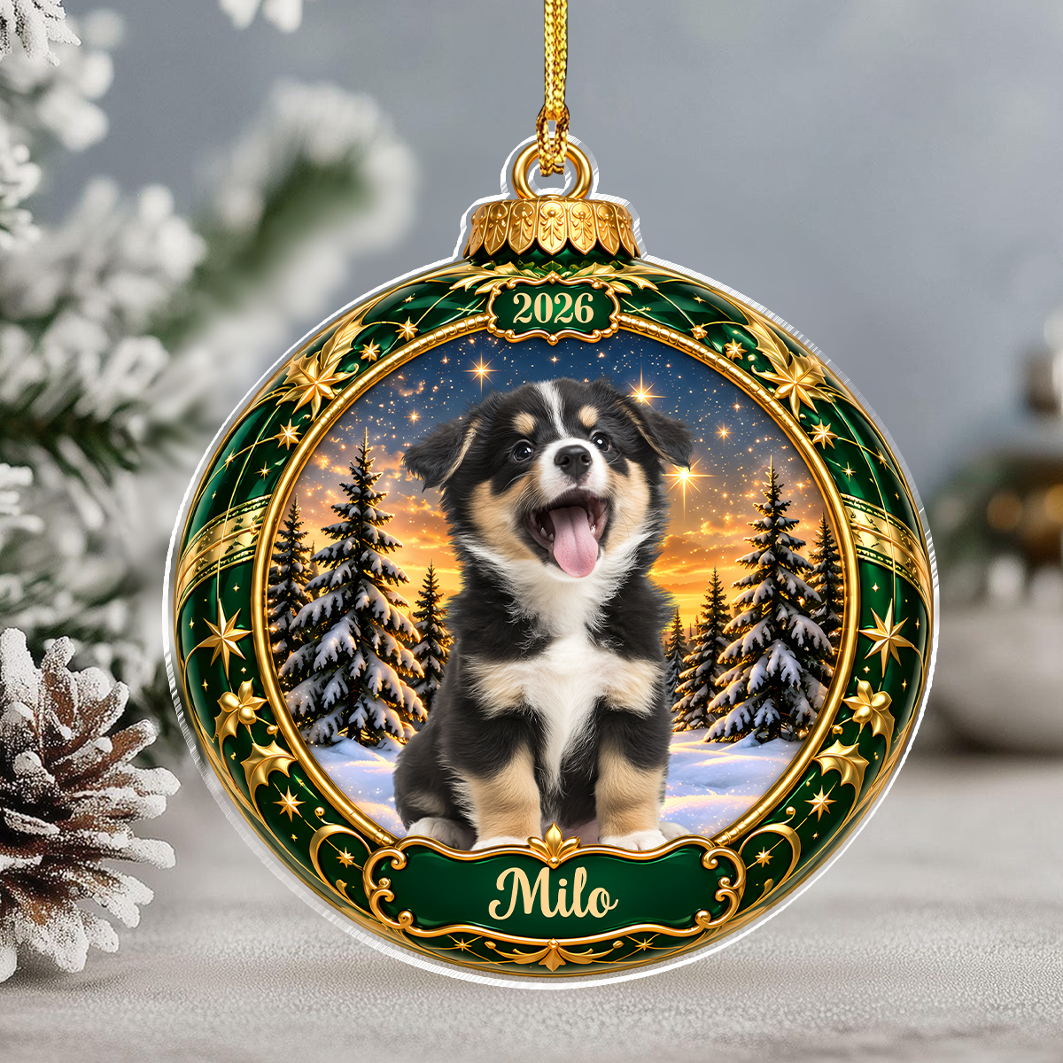 Custom Dog Cat Photo Acrylic Ornament Christmas Tree Decor HA75 919524