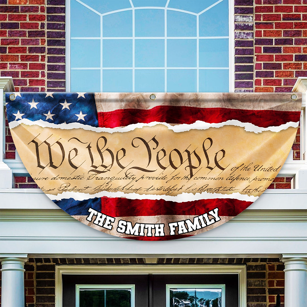 Custom Family Name We The People America 250 Non-Pleated Fan Flag TH10 898895