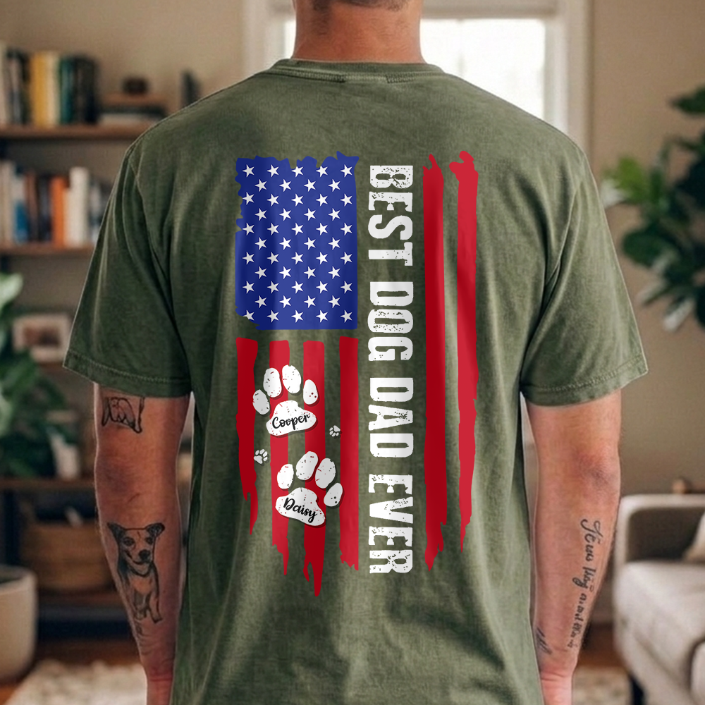 Custom Name Best Dog Dad Ever Comfort Shirt Gift For Dog Lover TH10 169363